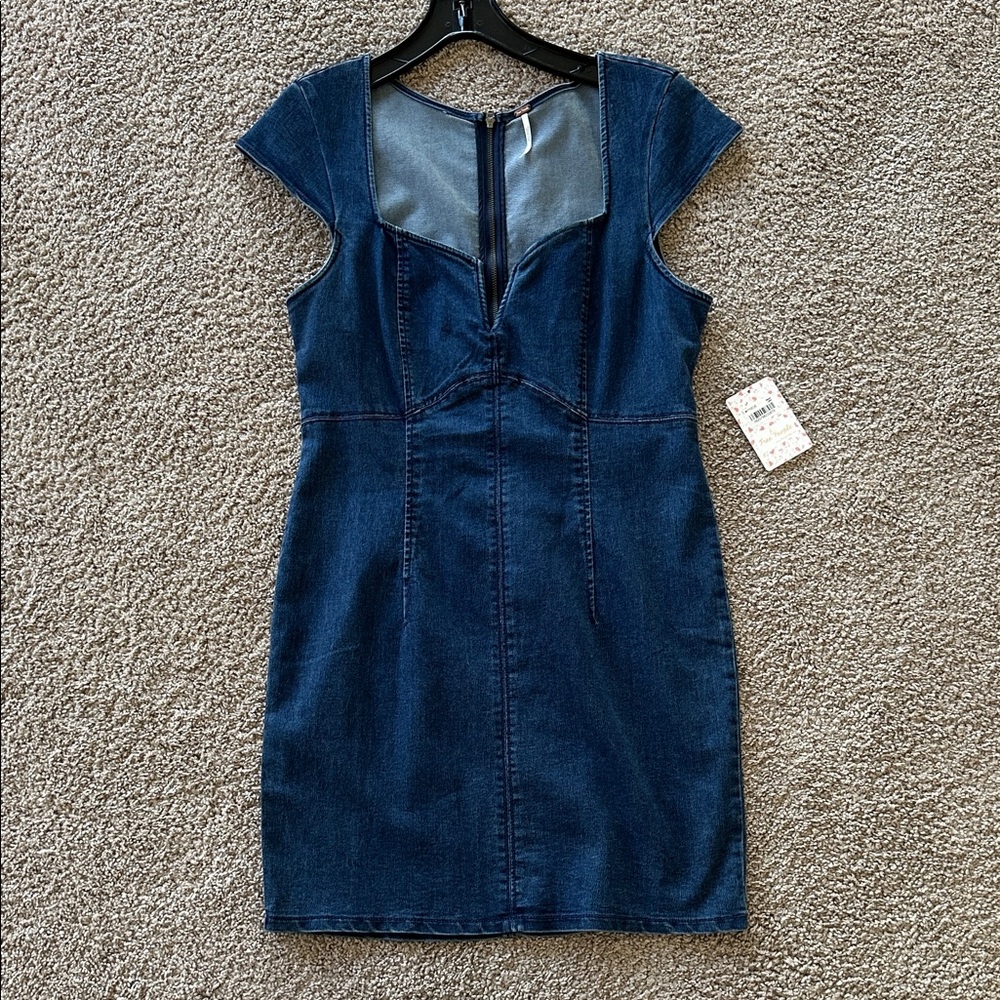 Free people Denim Blue Dress NWT